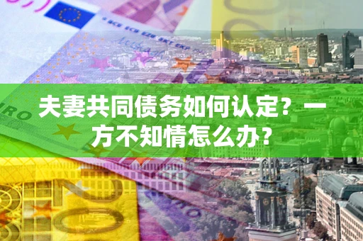 济南夫妻共同债务如何认定？一方不知情怎么办？